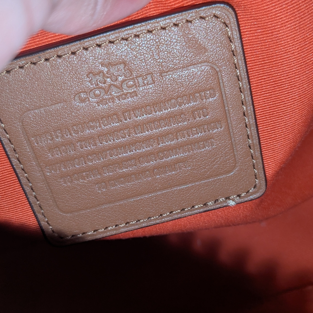 Coach Rowan Signature Satchel with Orange & Purple Stripe With Detachable Strap - Picture 5 of 6